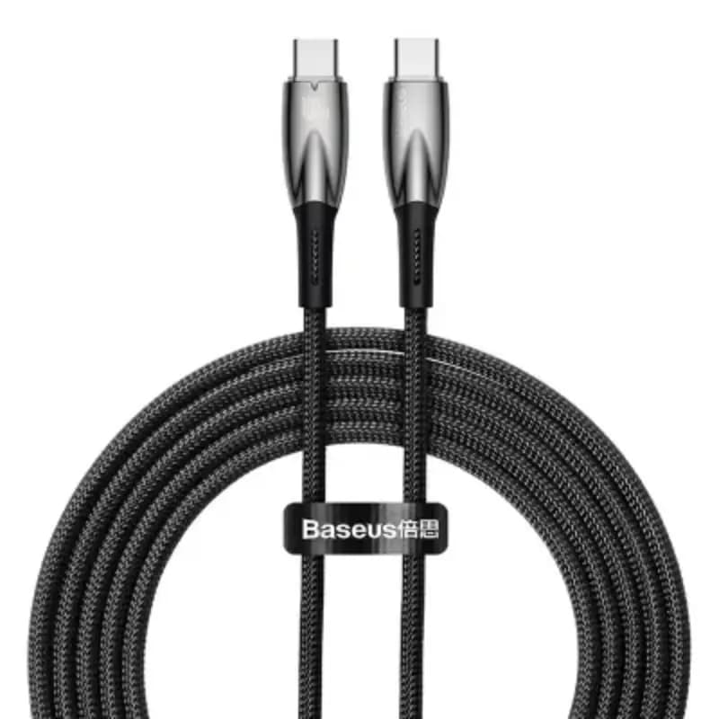 Baseus CADH000801 Glimmer Series Fast Charging Data Cable Type-C to Type-C 100W, 2m, Black