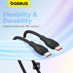 Baseus P10355702111-00 Pudding Series Fast Charging Cable Type-C to Type-C 100W, 1.2m, Cluster Black