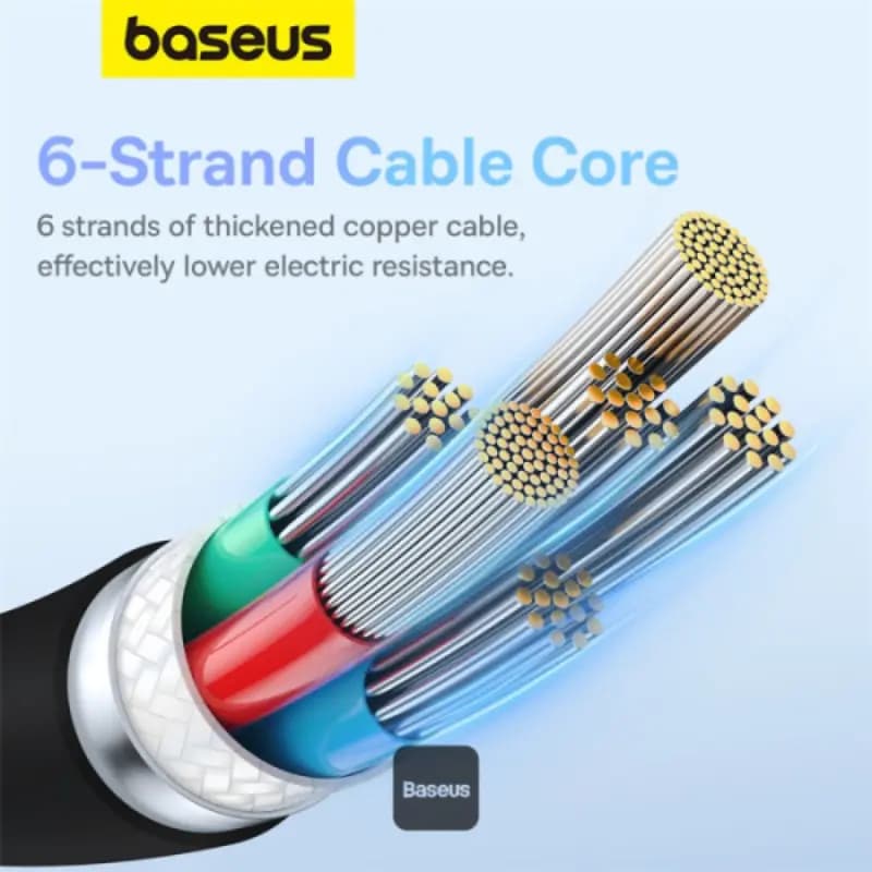 Baseus P10355702111-B1 Pudding Series Fast Charging Cable Type-C to Type-C 100W, 1.2m, Cluster Black