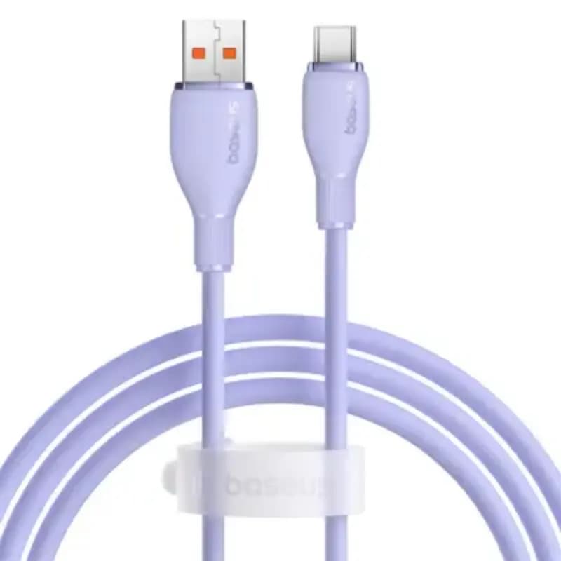 Baseus P10355703511-00 Pudding Series Fast Charging Cable USB to Type-C 100W, 1.2m, Nebula Purple