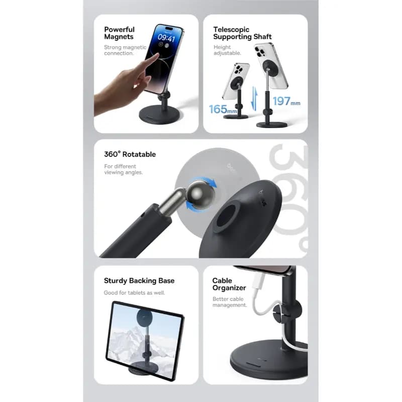 Baseus B10564100211-00 MagPro Desktop Phone Stand Moon White