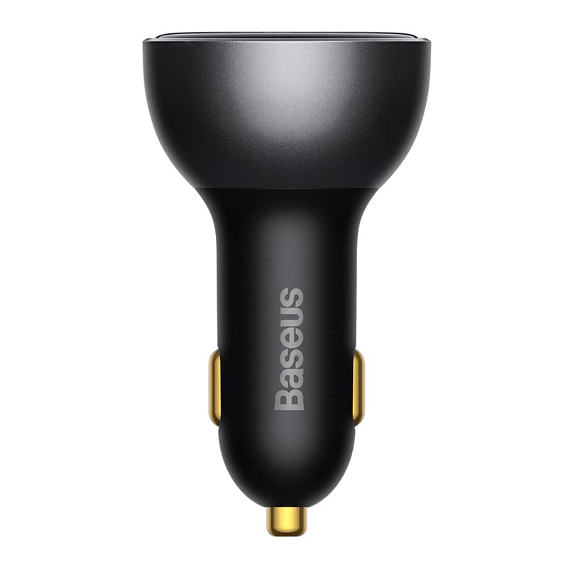 Baseus CGZX070001 Digital Display PD3.1 Dual Fast Charger Car Charger U+C 140W Set Obsidian Black (With Superior Series Fast Charging Data Cable Type-C to Type-C 240W (48V/5A) 1m Black)