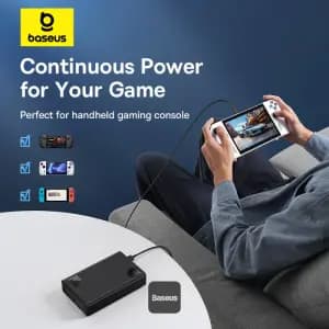 Baseus Laptop Power Bank 24000mAh, With 140W Super Fast Charge, 2 USB-C ports and 1 USB-A, Adaman Series - Black