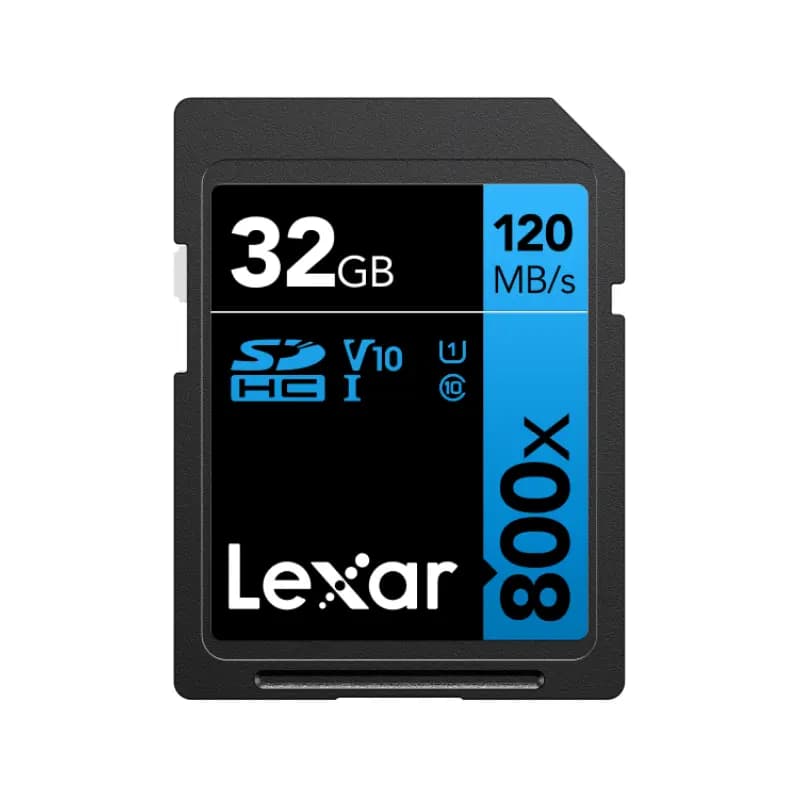 Lexar LSD0800P032G-BNNNG, R150/W45 Class 10 V10 U1, High-Performance 800x SDHC/SDXC UHS-I Card BLUE Series, 32 GB