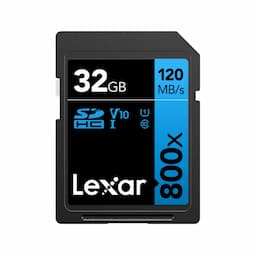 Lexar LSD0800P032G-BNNNG, R150/W45 Class 10 V10 U1, High-Performance 800x SDHC/SDXC UHS-I Card BLUE Series, 32 GB