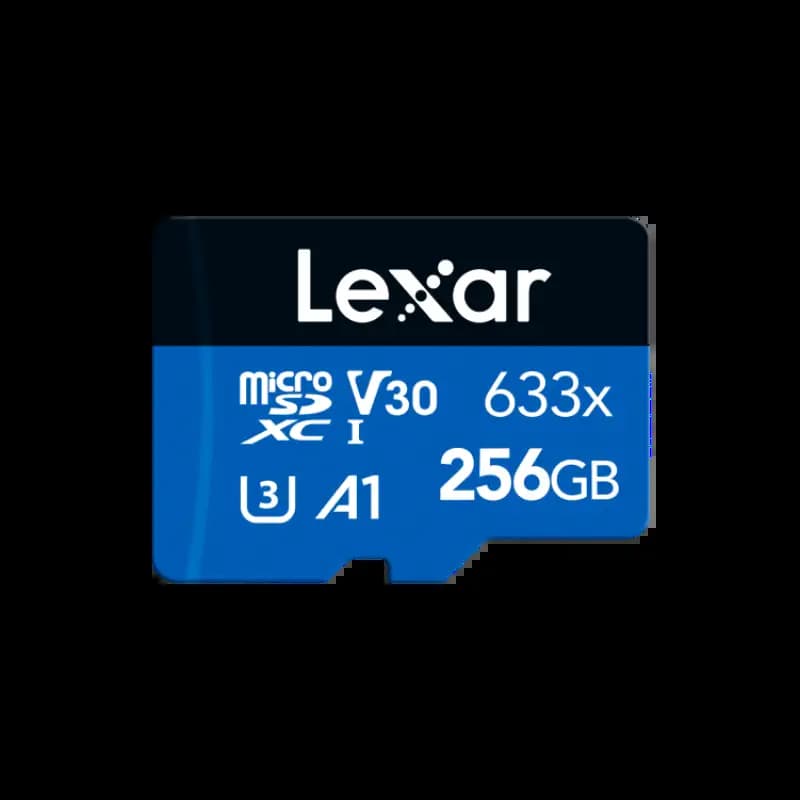 Lexar LSDMI256BB633A Memory Card, 633X UHS-I V30 U3 4K UHD, Works with DJI Action 2, Class 10 A1 R100/W45 microSDXC, 256GB Capacity