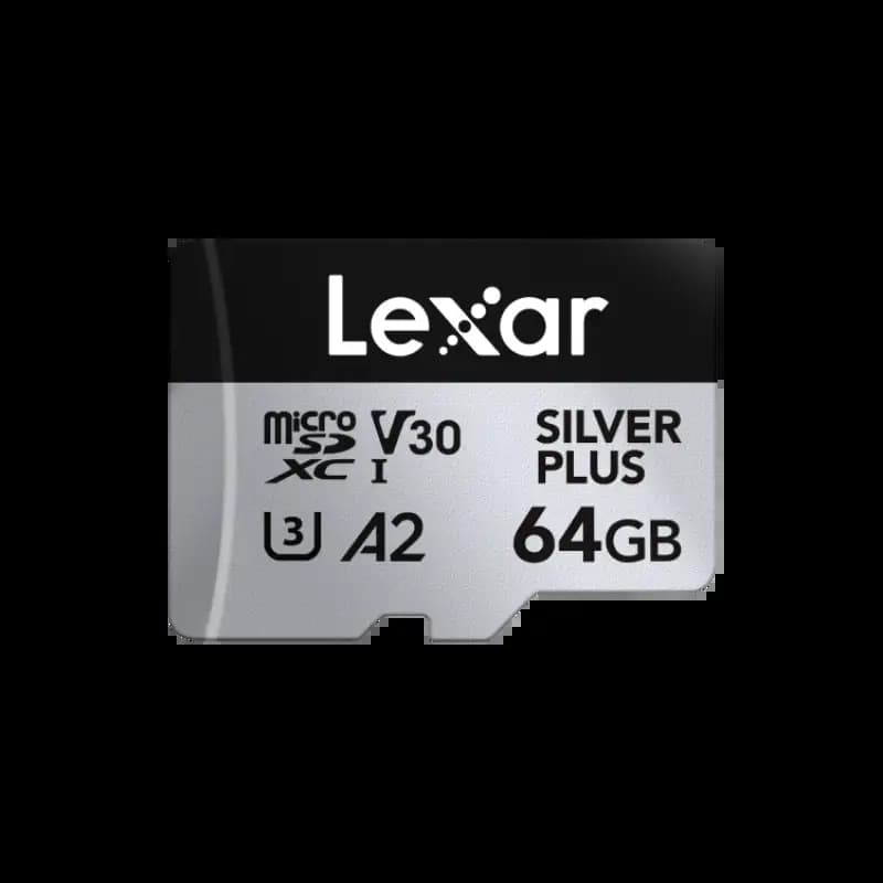 Lexar LMSSIPL064G-BNANG Professional Silver Plus Class 10 V30 R205/W100 UHS-I Card MicroSDXC, 64GB Capacity