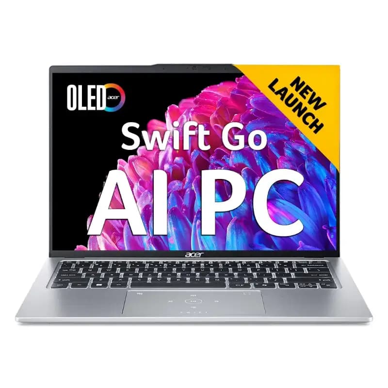 Acer NX.J2BSI.002 Swift Go 14 Laptop, 14-inch Display, Intel Core Ultra 5 Processor, 16 GB Memory, 512 GB Storage, Windows 11, Pure Silver