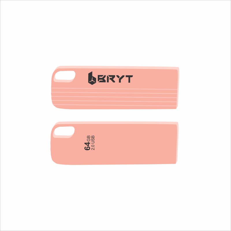 BRYT BR-5002-05, Metal Body Flash Drive USB 2.0 Type A Pendrive with 3 Years Warranty 64 GB Pen Drive, Rose Gold