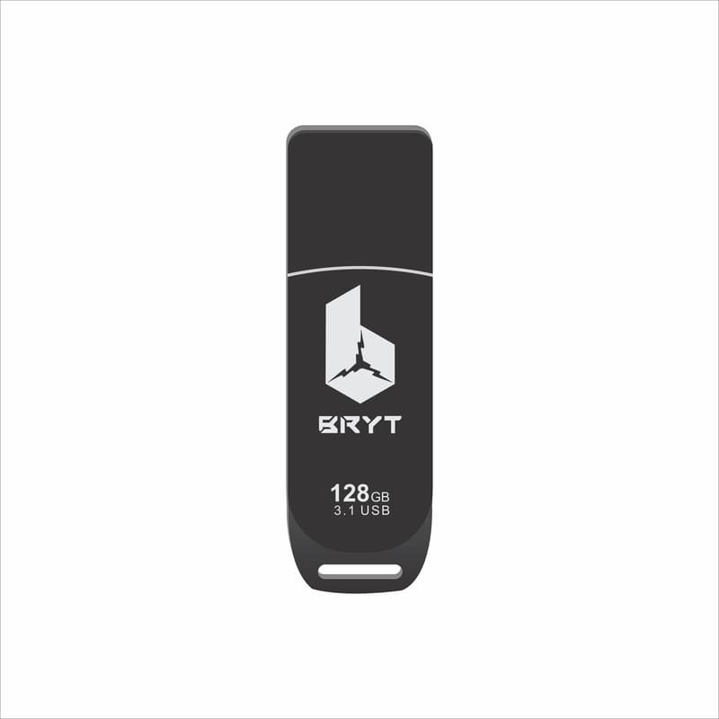 BRYT BR-5001-92, Fiber Body Flash Drive USB 3.1 High-Speed Type A Pendrive With 3 Years Warranty 128GB Pen Drive, Fiber Black