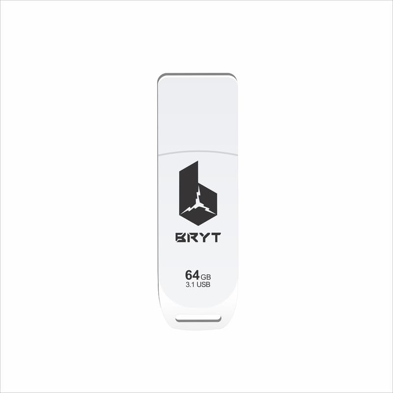 BRYT BR-5001-94, Fiber Body Flash Drive USB 3.1 High-Speed Type A Pendrive With 3 Years Warranty 64GB Pen Drive, Fiber White