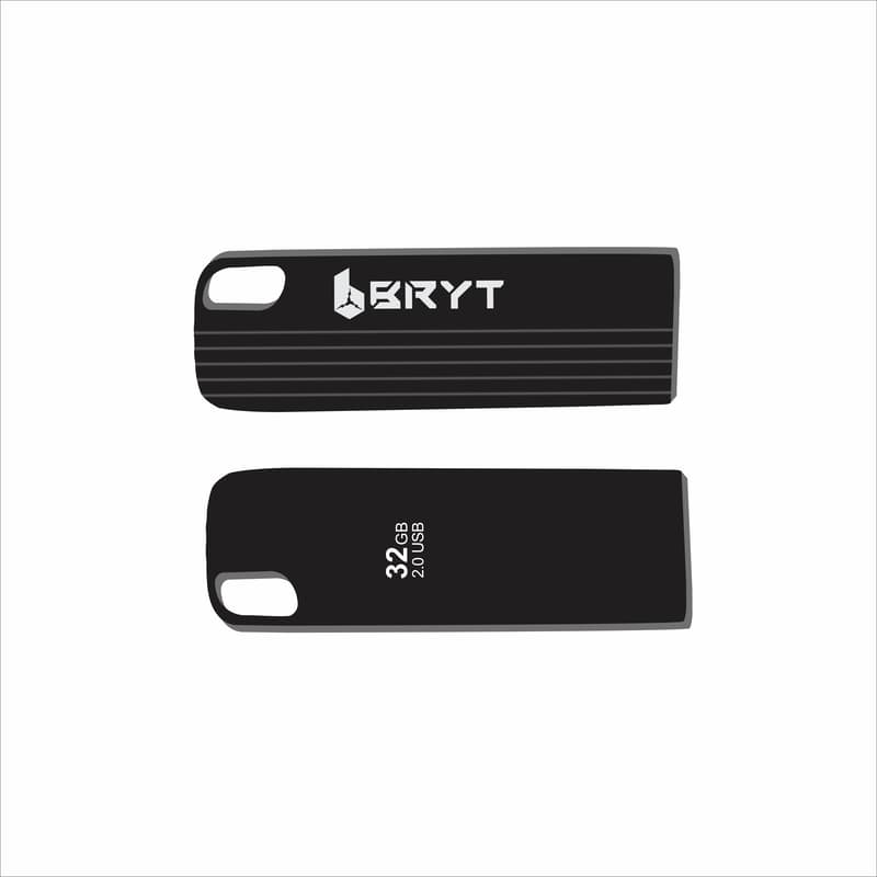 BRYT BR-5001-97, Metal Body Flash Drive USB 2.0 Type A Pendrive with 3 Years Warranty 32 GB Pen Drive, Black