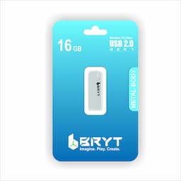 BRYT BR-5001-99, Metal Body Flash Drive USB 2.0 Type A Pendrive with 3 Years Warranty 16 GB Pen Drive, Silver
