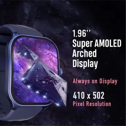 Fastrack 38086PP05 Reflex Power, 4.97 cm Super AMOLED Arched Display, 410 x 502 Pixel Resolution, IP68 WR with Blue Strap, Unisex Smart Watch