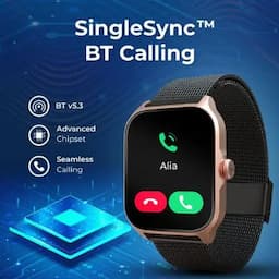 Titan Zeal 90196AL02 with 4.69 cm AMOLED Display with AOD, Functional Crown, BT Calling, Rose Gold with Brown Leather Strap Smart Watch