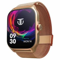 Titan Zeal 90196AM03 with 4.69 cm AMOLED Display with AOD, Functional Crown, BT Calling, Rose Gold with Rose Gold Leather Strap Smart Watch