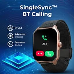 Titan Zeal 90196AM03 with 4.69 cm AMOLED Display with AOD, Functional Crown, BT Calling, Rose Gold with Rose Gold Leather Strap Smart Watch