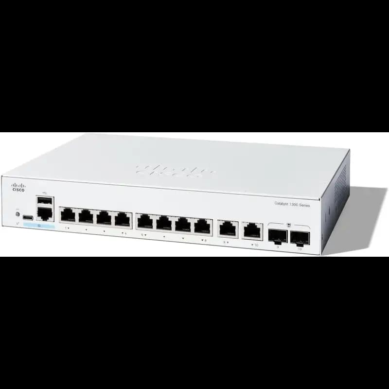 Cisco 1300-8T-E-2G Catalyst Managed Switch, 8 Port GE, Ext PS, 2x1GE Combo, Limited Lifetime Protection