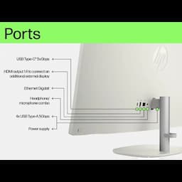 HP B6NV1PA#ACJ All-in-One Desktop PC 24-cr0477in, 24 inch Display, Intel Core i5 Processor, 8 GB Memory, 512 GB Storage