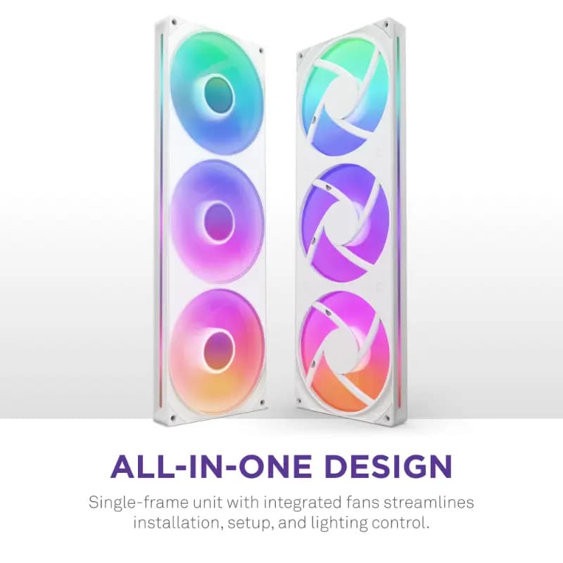 NZXT RF-U42HF-W1, 420 mm Single-Frame RGB Fan Unit, F420 RGB Core, White