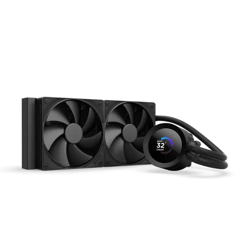 NZXT RL-KN240-B2, Kraken Plus 240mm Black, 240mm AIO Liquid Cooler with 1.54" LCD, Black