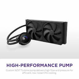 NZXT RL-KN240-B2, Kraken Plus 240mm Black, 240mm AIO Liquid Cooler with 1.54" LCD, Black