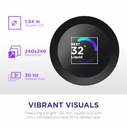 NZXT RL-KN240-B2, Kraken Plus 240mm Black, 240mm AIO Liquid Cooler with 1.54" LCD, Black