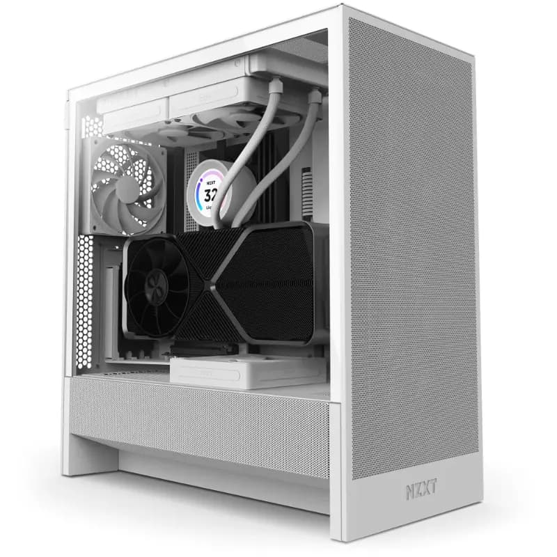 NZXT CC-H52FW-01, Compact Mid-Tower ATX Airflow Case H5 Flow White