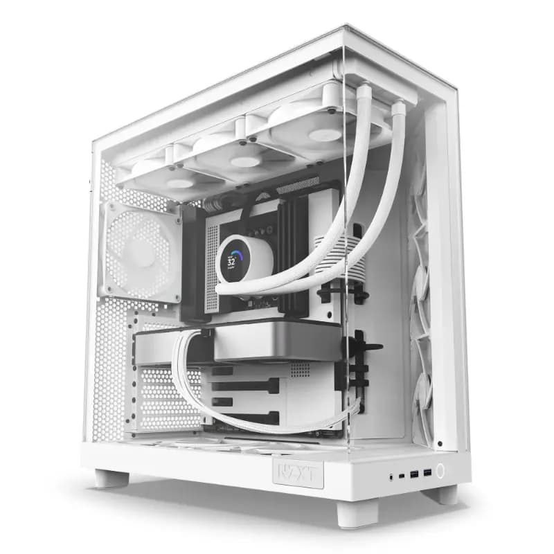 NZXT CC-H61FW-01, Compact Dual-Chamber Mid-Tower Airflow Case H6 Flow White