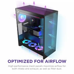 NZXT CM-H72FB-R1, Mid-Tower ATX Airflow Case H7 Flow RGB Black