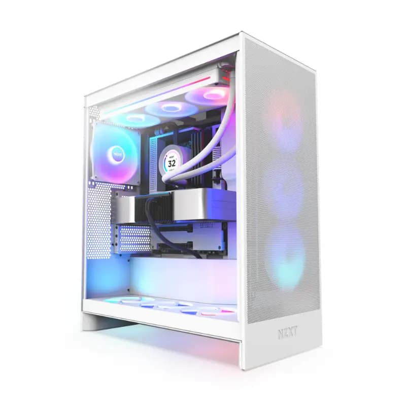NZXT CM-H72FW-R1, Mid-Tower ATX Airflow Case H7 Flow RGB White