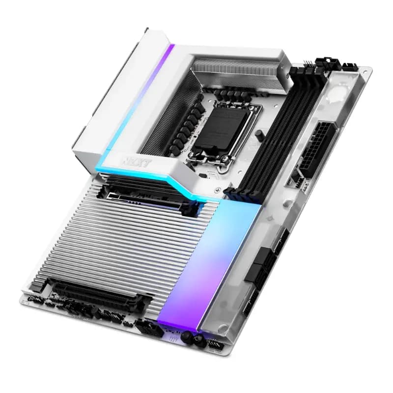 NZXT N9-Z89XT-W1, Intel Z890 ATX Gaming Wi-Fi 7 Motherboard with Full Cover & RGB, White