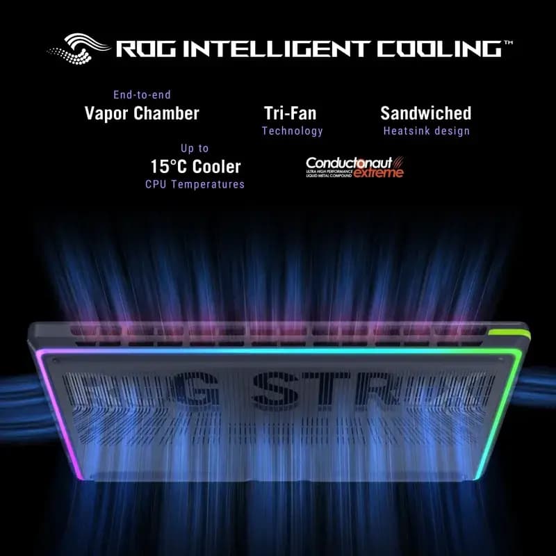 Asus G615JHR-S5005WS ROG Strix G16, Intel Core i7 14650HX, RTX 5050 GPU 16GB RAM, 1TB Storage, 40.64 cms 16 inch Display, 2.5K Windows 11 Home, Office Home 2024 + M365 Basic (1 Year Validity)*) Gaming Laptop