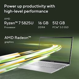 Asus M1502YA-BQ702WS Vivobook Go 15, 16 GB, 512 GB, 512 GB, Ryzen 7, 16 Inch, Silver, Consumer Laptop