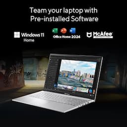 Asus M1502YA-BQ702WS Vivobook Go 15, 16 GB, 512 GB, 512 GB, Ryzen 7, 16 Inch, Silver, Consumer Laptop