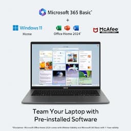 Asus S3407CA-LY083WS Vivobook S14, 16 GB, 512 GB, 512 GB, Ultra 7, 255H, 14 Inch, Grey, Consumer Laptop