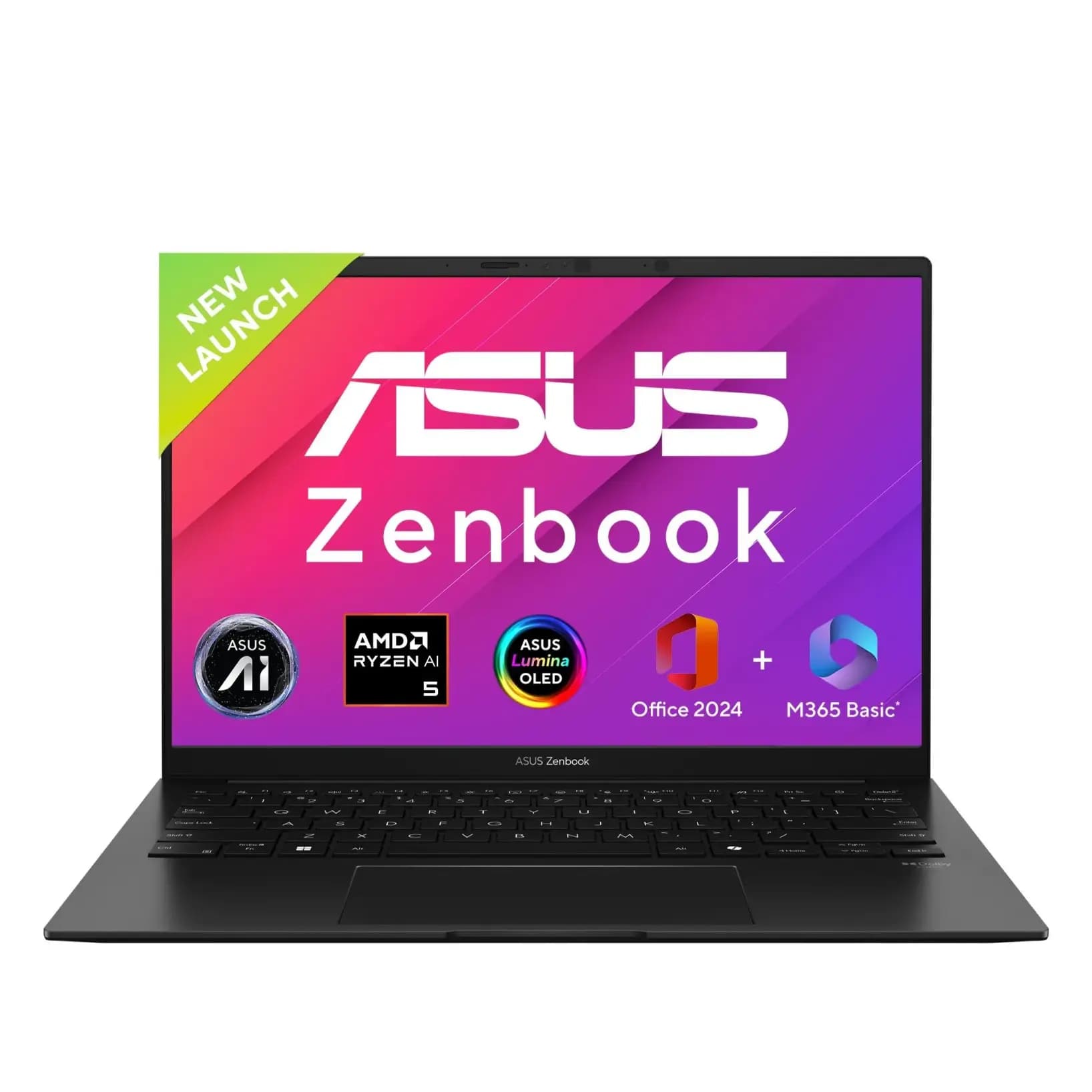 Asus UM3406KA-PP240WS Zenbook 14, 16 GB, 512 GB, 512 GB, AI 5, 14 Inch, Black, Consumer Laptop