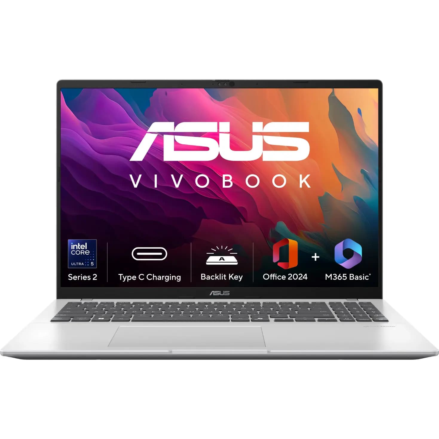 Asus X1607CA-MB142WS, Ultra 5-225H,, 16 GB, 512 GB, 16 Inch, Silver, Laptop
