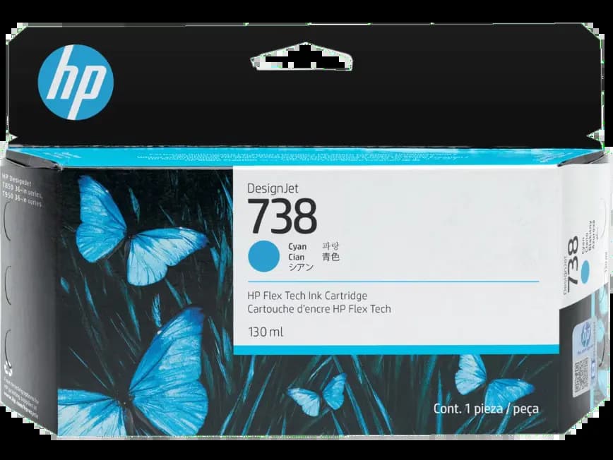 HP 498N5A, 738 130ML, CYAN INK, Cartridges