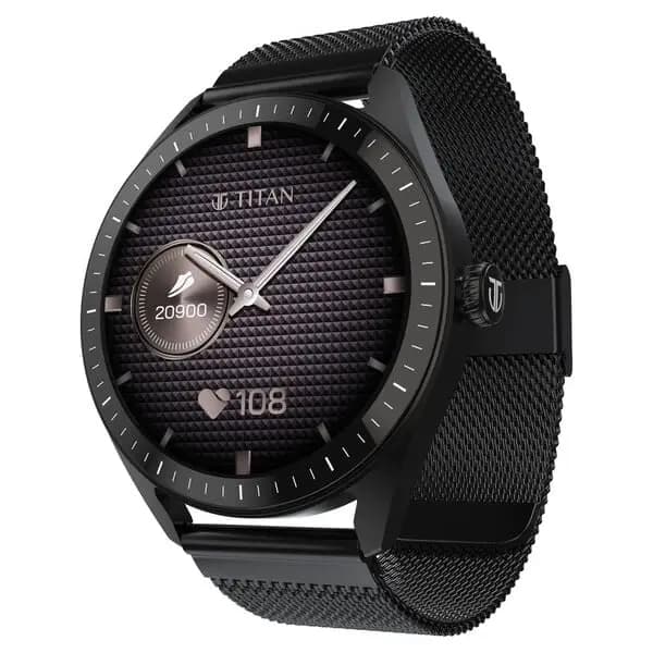 Titan 90205AM01, Crest 2, Black & Black, Watch