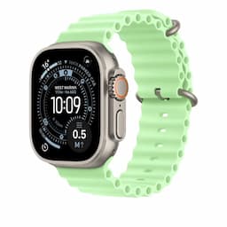 Apple MGCF4ZM/A, 49mm Neon Green Ocean Band - Natural Titanium Finish Watch Strap