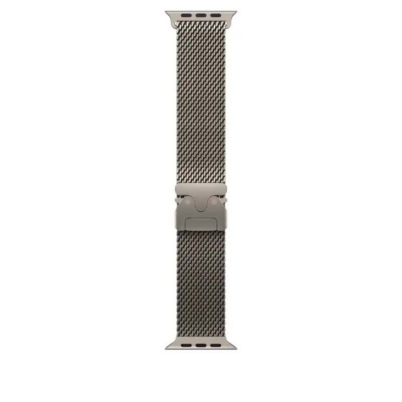 Apple MGHP4ZM/A, 49mm Natural Titanium Milanese Loop - Medium Watch Strap