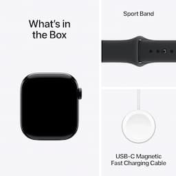 Apple Watch Series 11 MF834HN/A, GPS+Cellular, 42mm, Jet Black Aluminium Case with Black Sport Band - S/M
