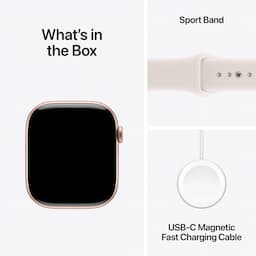 Apple Watch Series 11 MFCJ4HN/A, GPS+Cellular, 46mm, Rose Gold Aluminium Case with Light Blush Sport Band - M/L