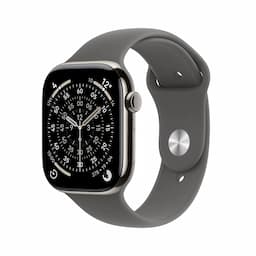 Apple Watch Series 11 MFCX4HN/A, GPS+Cellular, 46mm, Natural Titanium Case with Stone Grey SportBand - M/L