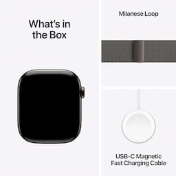 Apple Watch Series 11 MFD34HN/A, GPS+Cellular, 46mm, Slate Titanium Case with Slate Milanese Loop - S/M