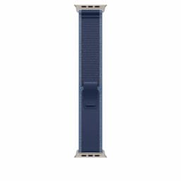Apple MFT74ZM/A, 49mm Blue/Bright Blue Trail Loop - M/L - Natural Titanium Finish Watch Strap
