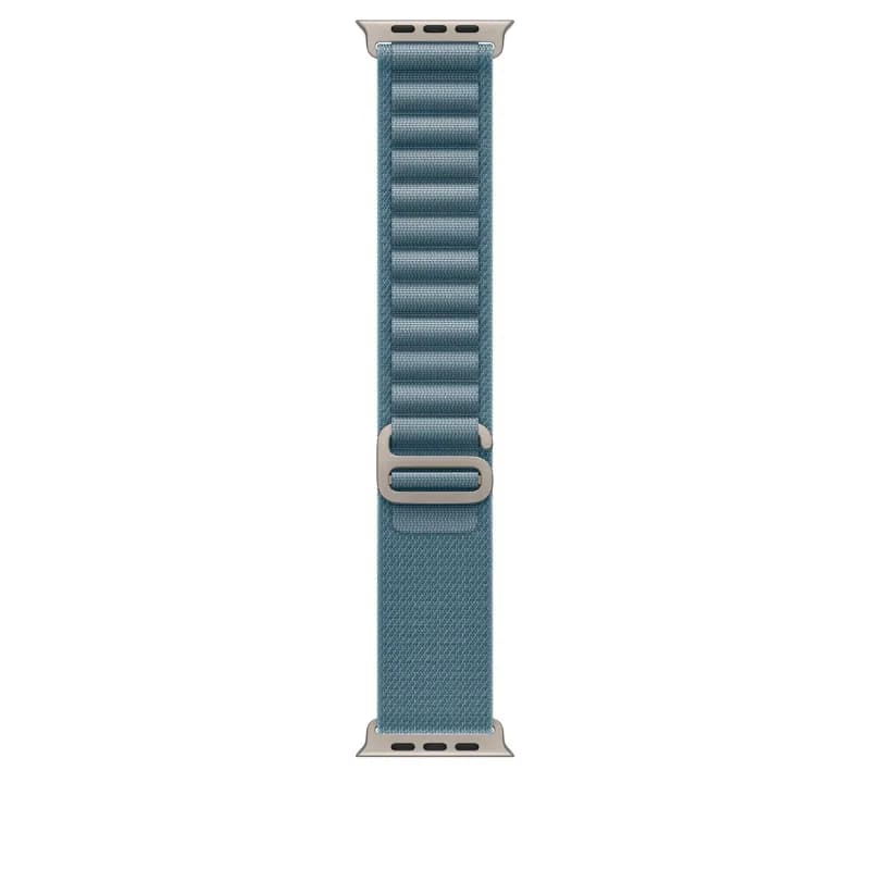 Apple MFTK4ZM/A, 49mm Light Blue Alpine Loop - Large - Natural Titanium Finish Watch Strap