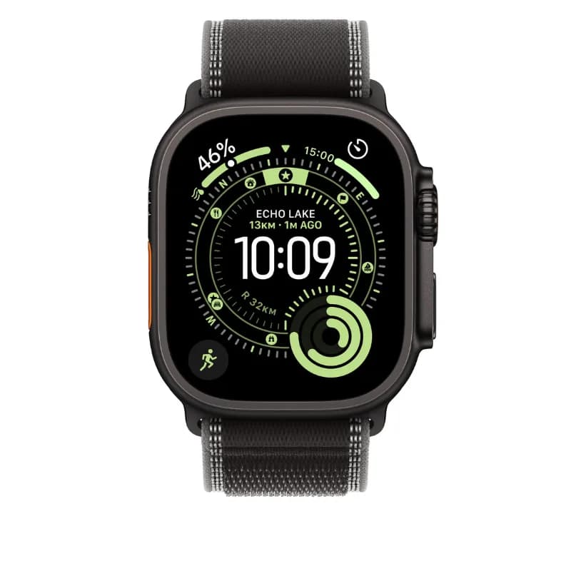 Apple MG9T4ZM/A, 49mm Black/Charcoal Trail Loop - S/M - Black Titanium Finish Watch Strap