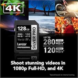 Lexar LSDSIPR128G-BNNNG Professional Silver Pro SDXC UHS-II Card - 128 GB Capacity